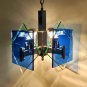 1970s Gorgeous Blue and Green Pendant Lamp from Veca by Fontana Arte. Made in Italy