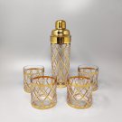 2000s Gorgeous Cocktail Shaker With 4 Glasses By Altuzarra. Made in Usa