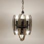 1970s Gorgeous Chandelier from Veca in Murano Smoked Glass. Made in Italy