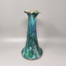 1960s Gorgeous Green Raku Vase in Ceramic by Paolo Soleri. Made in Italy
