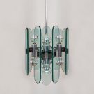 1970s Gorgeous Green Aquamarine Chandelier by Veca in Murano Glass. Made in Italy