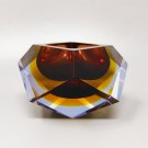 1960s Gorgeous Amber Ashtray or Catchall by Flavio Poli for Seguso. Made in Italy