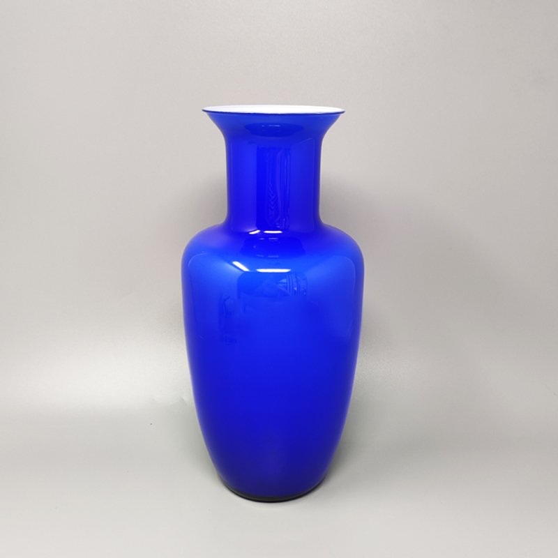 1960s Gorgeous Blue Vase by Nason in Murano Glass. Made in Italy