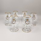 1960s Astonishing Set of Six Glasses by Napoleon in Crystal. Made in Italy