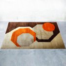 1970s Stunning Geometric Space Age Rug in Wool. Made in Italy