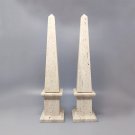 1970s Gorgeous Pair Of Obelisks in Italian Travertine. Made in Italy