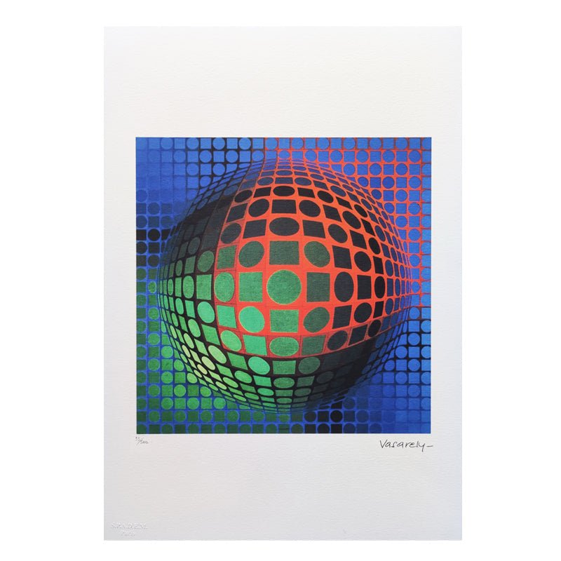 1970s Original Gorgeous Victor Vasarely  Op Art Limited Edition Lithograph