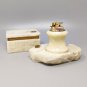 1960s Stunning Alabaster Smoking Set by Romano Bianchi. Made in Italy