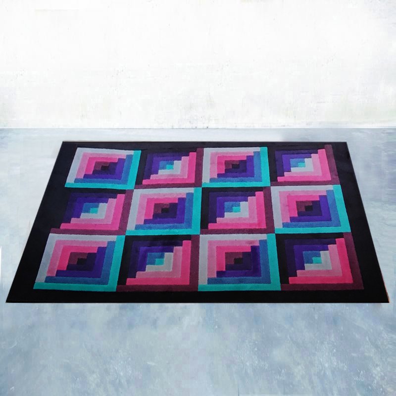 1980s Gorgeous Geometric Italian Woolen Rug by Missoni for T&J Vestor
