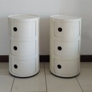 1970s Pair of  White Plastic Modular Cabinets by Anna Castelli Ferrieri for Kartell. Made in Italy