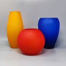 1960s Gorgeous Set of 3 Vases  in Murano Glass, Made in Italy