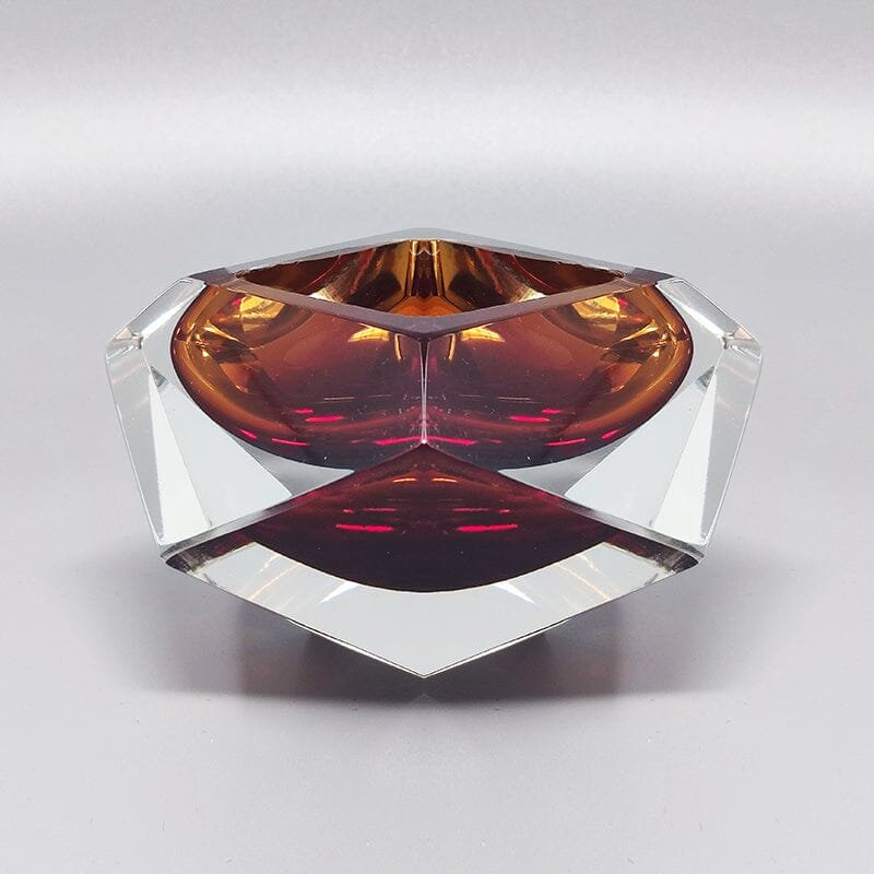 1960s Gorgeous Brown Ashtray or Catchall by Flavio Poli for Seguso. Made in Italy