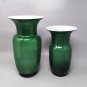 1970s Gorgeous Green Pair of Vases in Murano Glass by Carlo Nason. Made in Italy