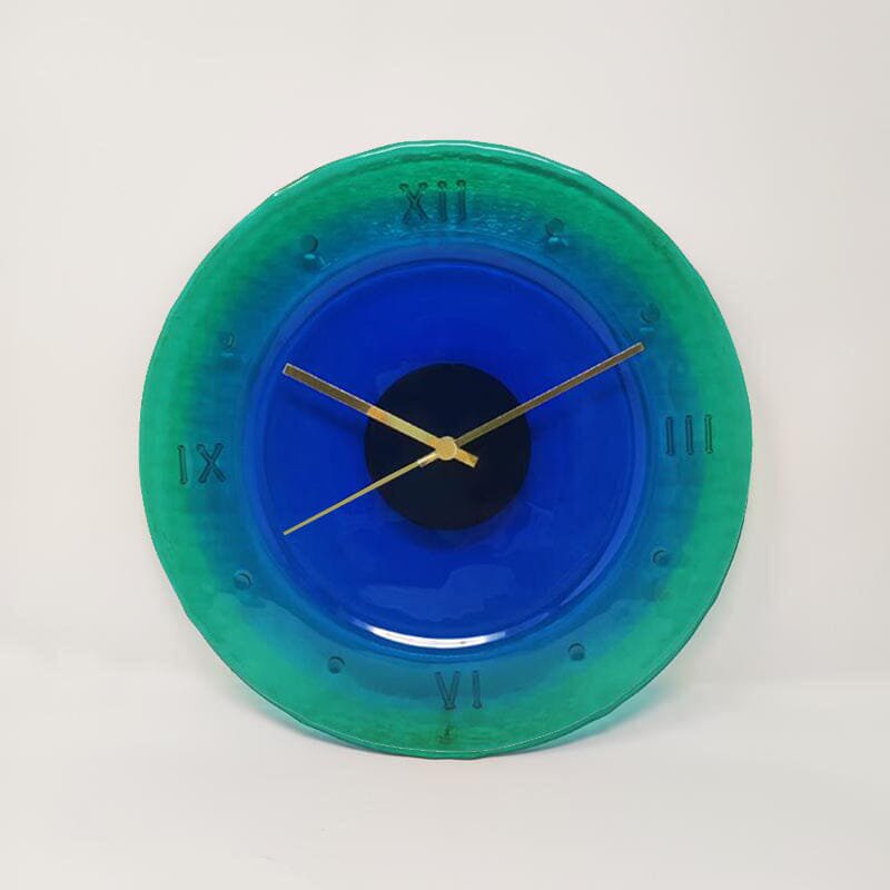 1960s Wall Clock in Murano Glass by "CÃ  Dei Vetrai". Made in Italy