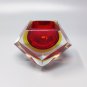 1960s Gorgeous Red and Yellow  Ashtray or Catch-All By Flavio Poli for Seguso