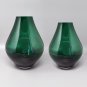 1970s Gorgeous Green Pair of Vases in Murano Glass by Dogi. Made in Italy