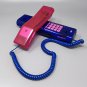 1990s Gorgeous Pink and Blue Swatch Twin Phone "Deluxe" With The Original Box. Memphis Style