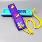 1980s Gorgeous Swatch Twin Phone "Puzzle" With The Original Box. Memphis Style