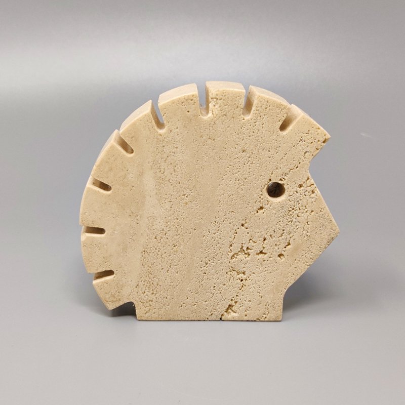 1970s Original Big Travertine Hedgehog Sculpture by Enzo Mari for F.lli Mannelli