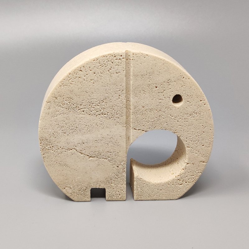 1970s Original Big Travertine Elephant Sculpture by Enzo Mari for F.lli Mannelli