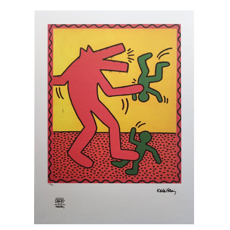 1990s Original Gorgeous Keith Haring Limited Edition Lithograph
