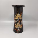 1970s Gorgeous brown vase ceramic by SIC hand-painted. Made in Italy