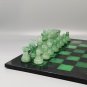 1970s Stunning Black and Green Chess Set in Volterra Alabaster Handmade Made in Italy