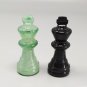 1970s Stunning Black and Green Chess Set in Volterra Alabaster Handmade Made in Italy