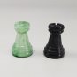 1970s Stunning Black and Green Chess Set in Volterra Alabaster Handmade Made in Italy
