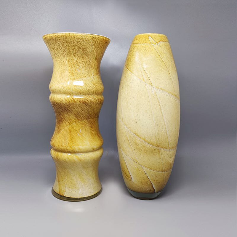 1970s Gorgeous Pair of Vases in Murano Glass by Enrico Coveri. Made in Italy
