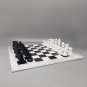1970s Gorgeous Black and White Chess Set in Volterra Alabaster Handmade. Made in Italy