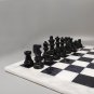 1970s Gorgeous Black and White Chess Set in Volterra Alabaster Handmade. Made in Italy