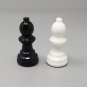1970s Gorgeous Black and White Chess Set in Volterra Alabaster Handmade. Made in Italy