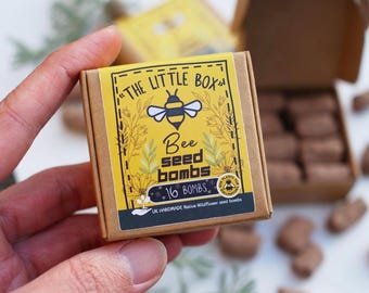 Bee-Friendly UK Wildflower Seed Bombs. The Little Box contains 16 bombs Per Box, UK Native wildflowe