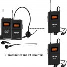 Anleon 902mhz-927mhz Tour Guide Wireless System Church System (1 Transmitter and 10 Receivers)