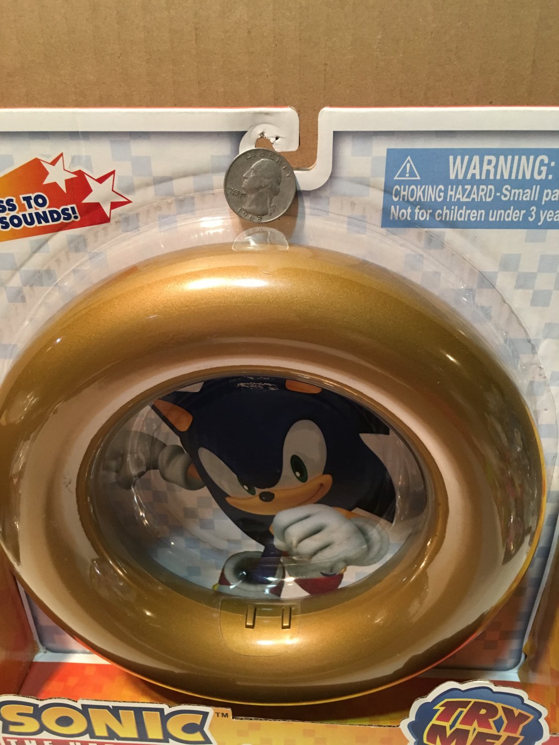 Jazwares Sonic the Hedgehog Gold Ring with Game Sounds Toy figure ...