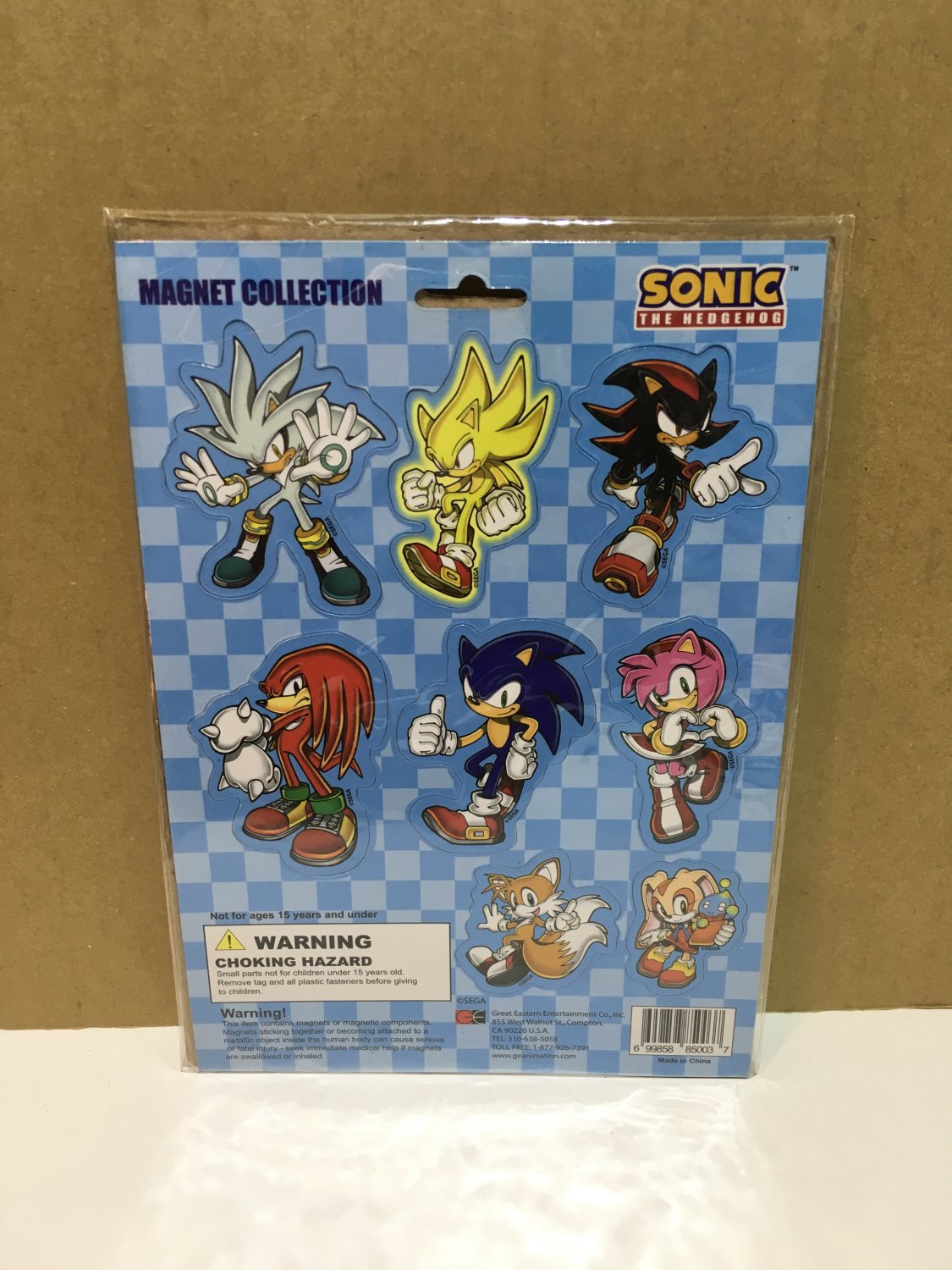 Sonic the Hedgehog Magnet Set collectible Sega Super Sonic Amy Tails ...