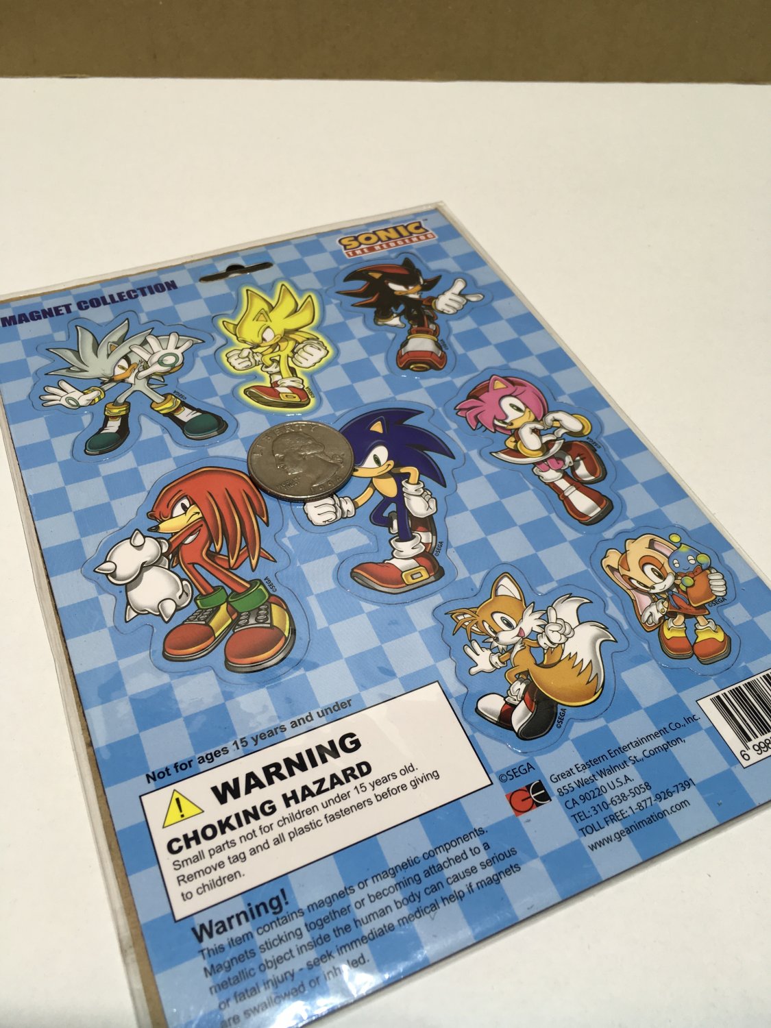 Sonic the Hedgehog Magnet Set collectible Sega Super Sonic Amy Tails ...