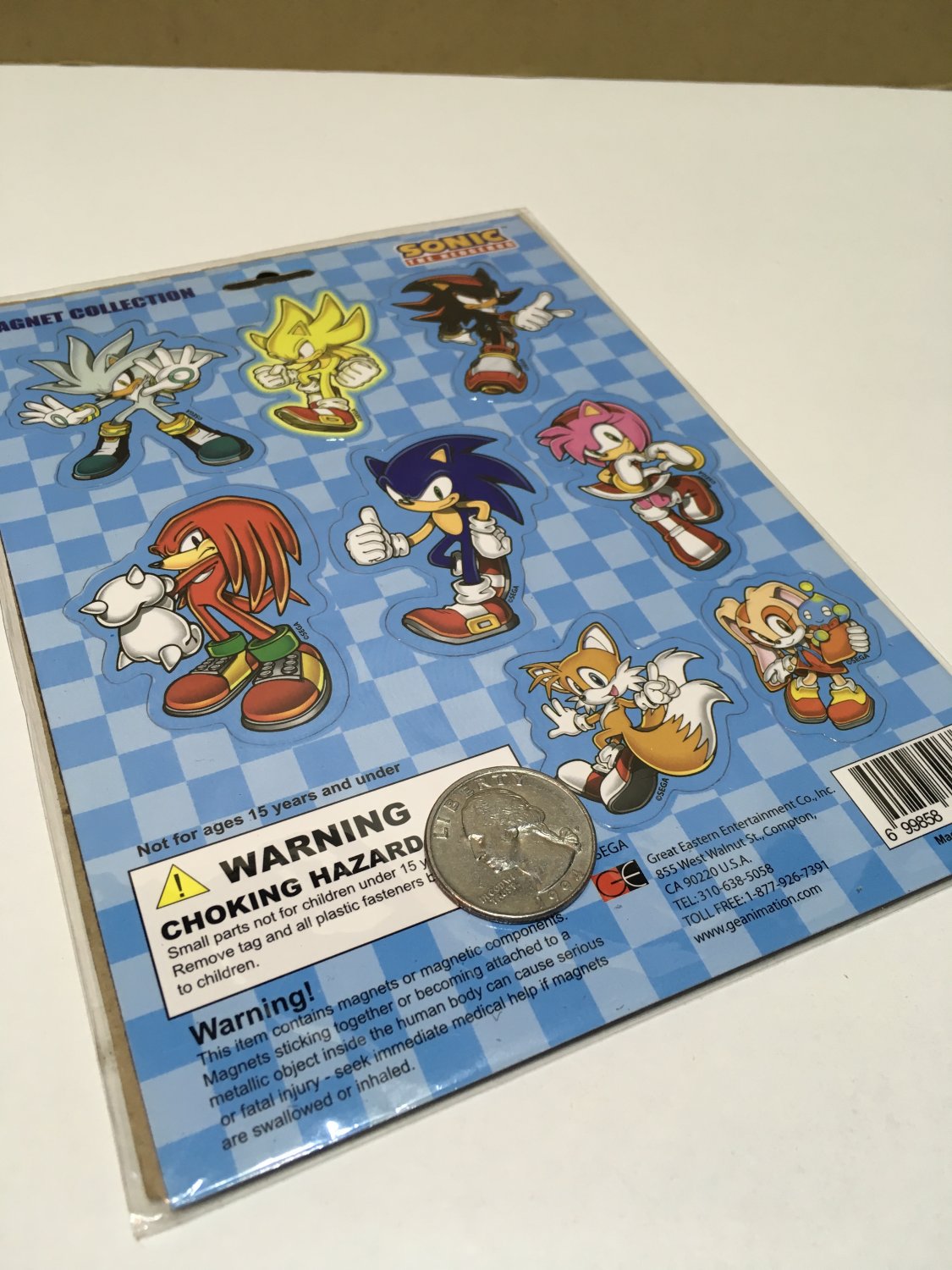 Sonic the Hedgehog Magnet Set collectible Sega Super Sonic Amy Tails ...