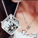 Crystal dice necklace titanium