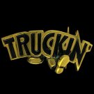 Vintage NOS Truckin R Robert Crumb Trucker Trucking Brass 1970s Belt Buckle
