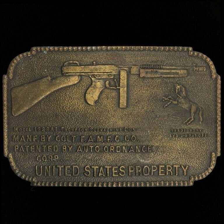 Vtg 70s Nos Colt Thompson Submachine Gun Tommy Firearm Western Gun Belt