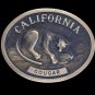 California Cougar Puma Mountain Lion Western Cowboy Brass 1970s Vtg Belt Buckle
