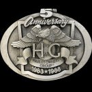 1988 HOG Harley Davidson Owners Group 5th Anni Motorcycle Vintage Belt Buckle
