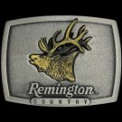 Remington Rifle Bugling Elk Hunter Hunting Gun Gift 80s NOS Vintage Belt Buckle
