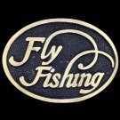 Vintage Fly Fishing Trout Fisherman Gift Fish Cowboy Western Brass Belt Buckle