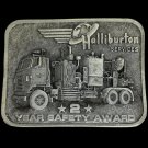 Halliburton Services Flying H Safety Award Gift Oilfield 1980s Vtg Belt Buckle