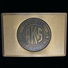 PKS Construction Engineers Contractors Safety Award Brass NOS Vtg Belt Buckle