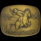 NOS Box Hostiles Smith Wesson S&W Gun Firearm Pistol Western Cowboy Belt Buckle