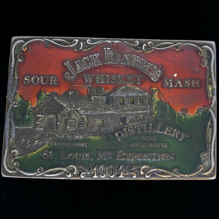 Jack Daniels Whiskey Distillery Logo St Louis Missouri 70s Vintage Belt